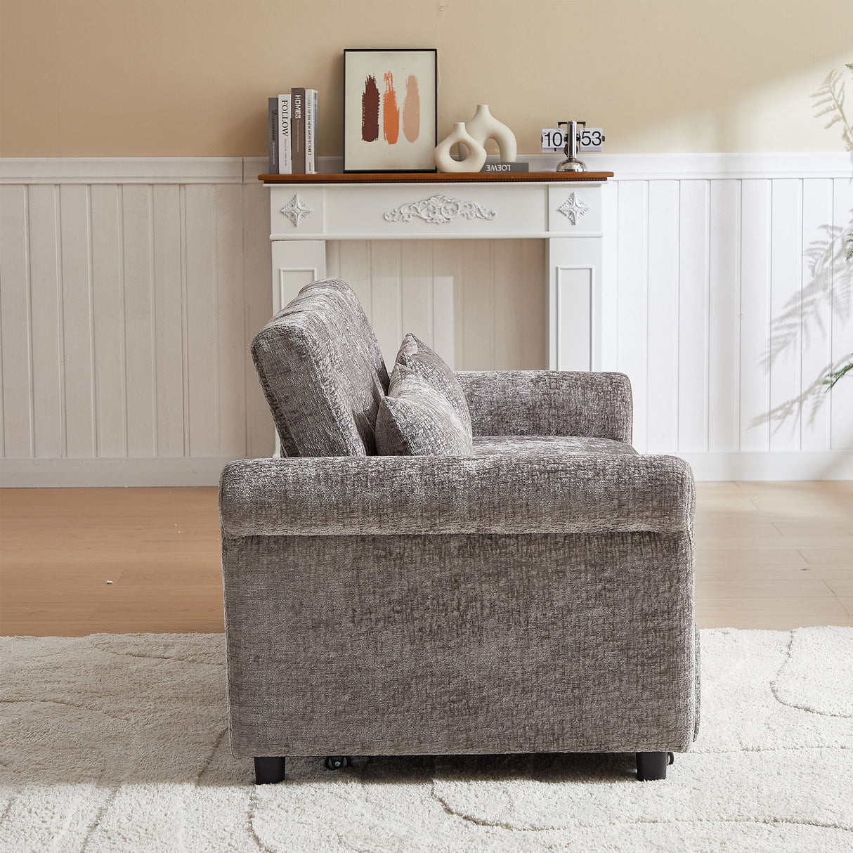 Loveseat Sofa Bed, Pull - Out Couch Sleeper & 2 Pillows