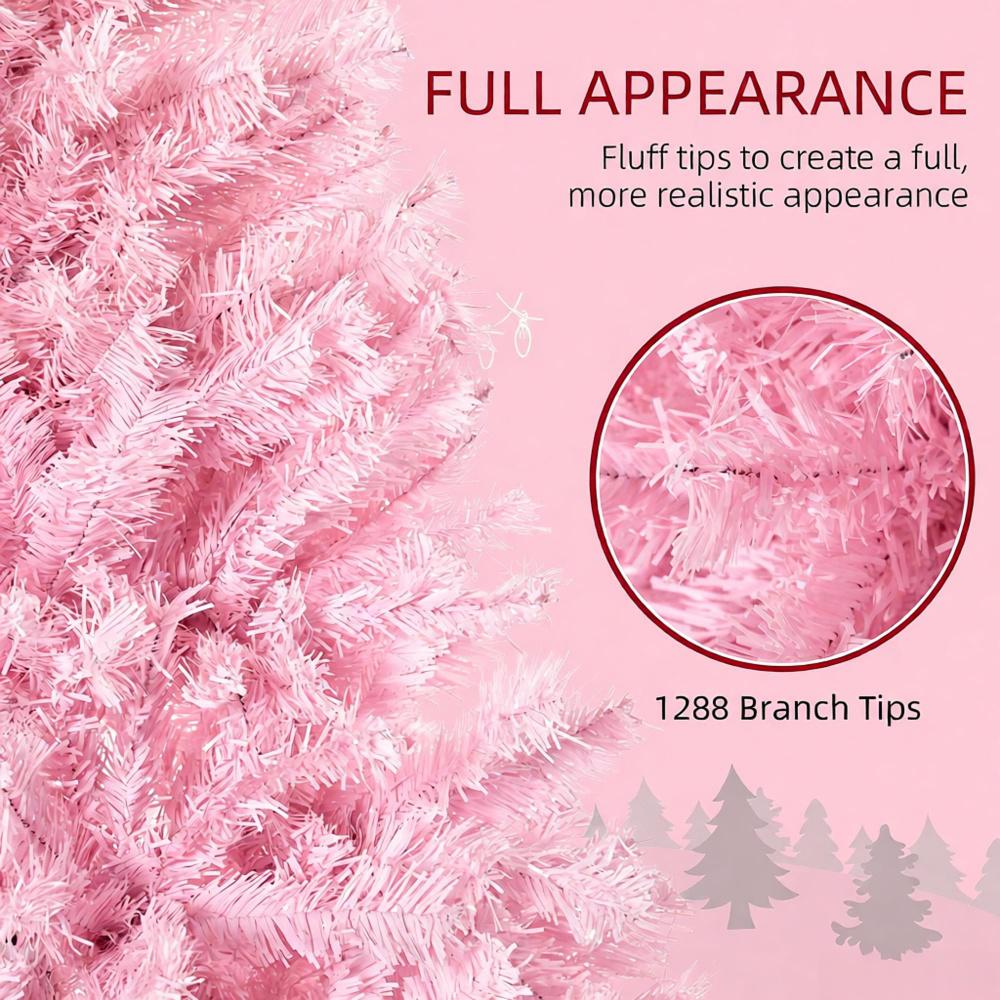 Artificial Christmas Tree - Pink 7ft