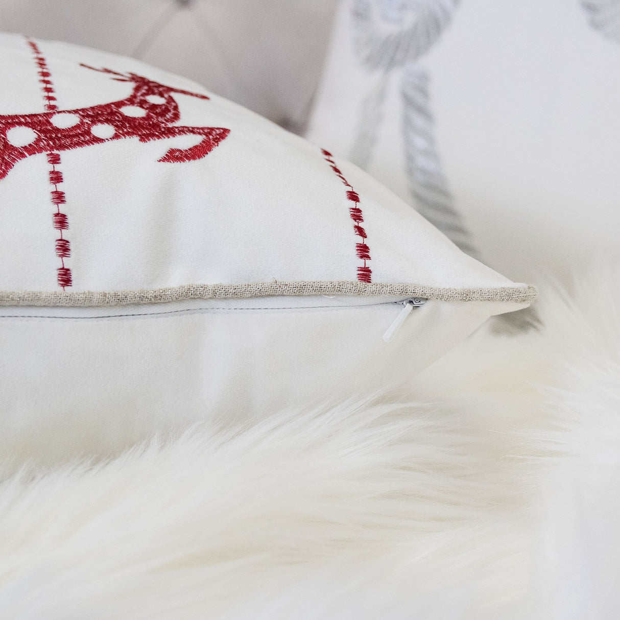 White Christmas Throw Pillow 20x20