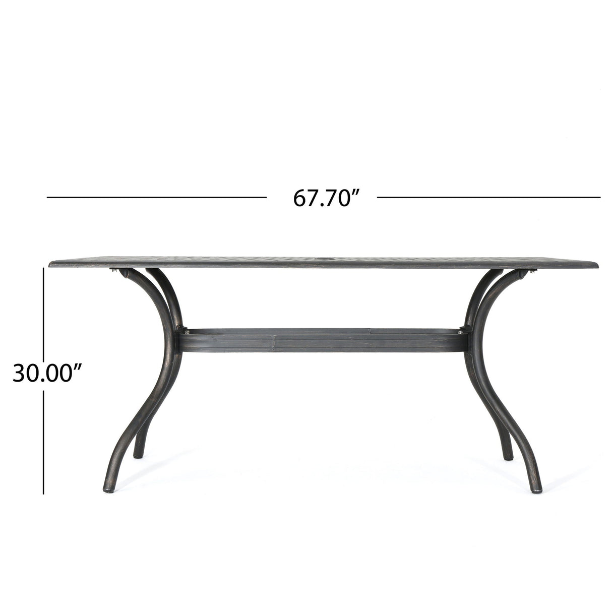 Enchantia - Outdoor Rectangular Dining Table With Weave Tabletop And Flared Legs - Copper - Best Buy Furniture