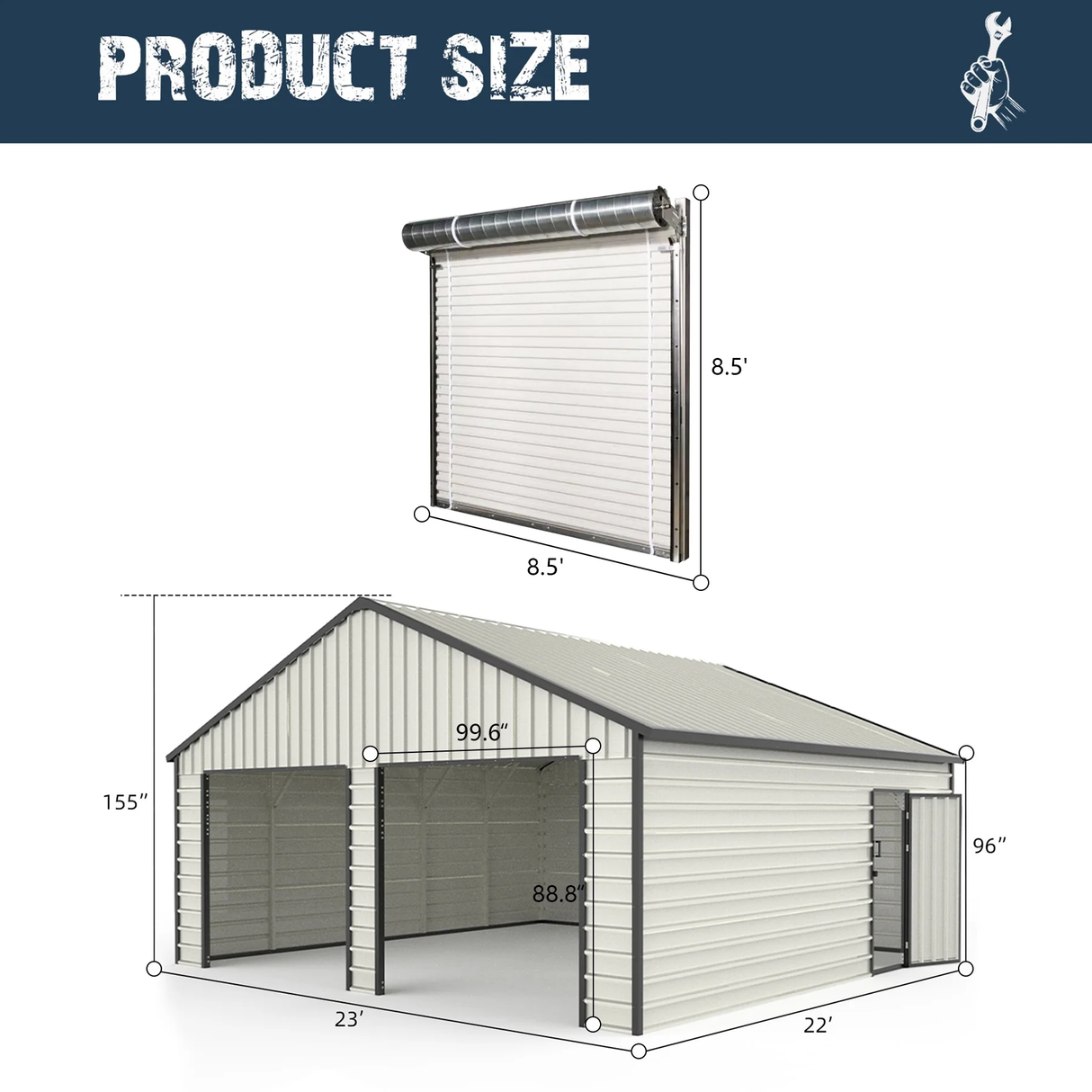 Motorized Roll-Up Door Kit for Garage Shed