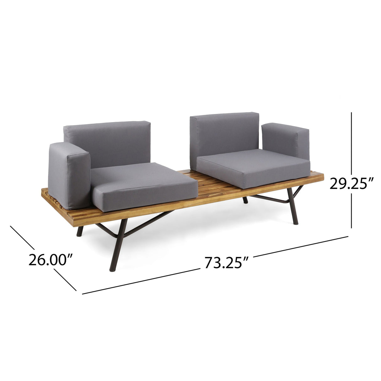 2 Piece Patio Set With Loveseat And Coffee Table - Natural / Dark Gray - Best Buy Furniture