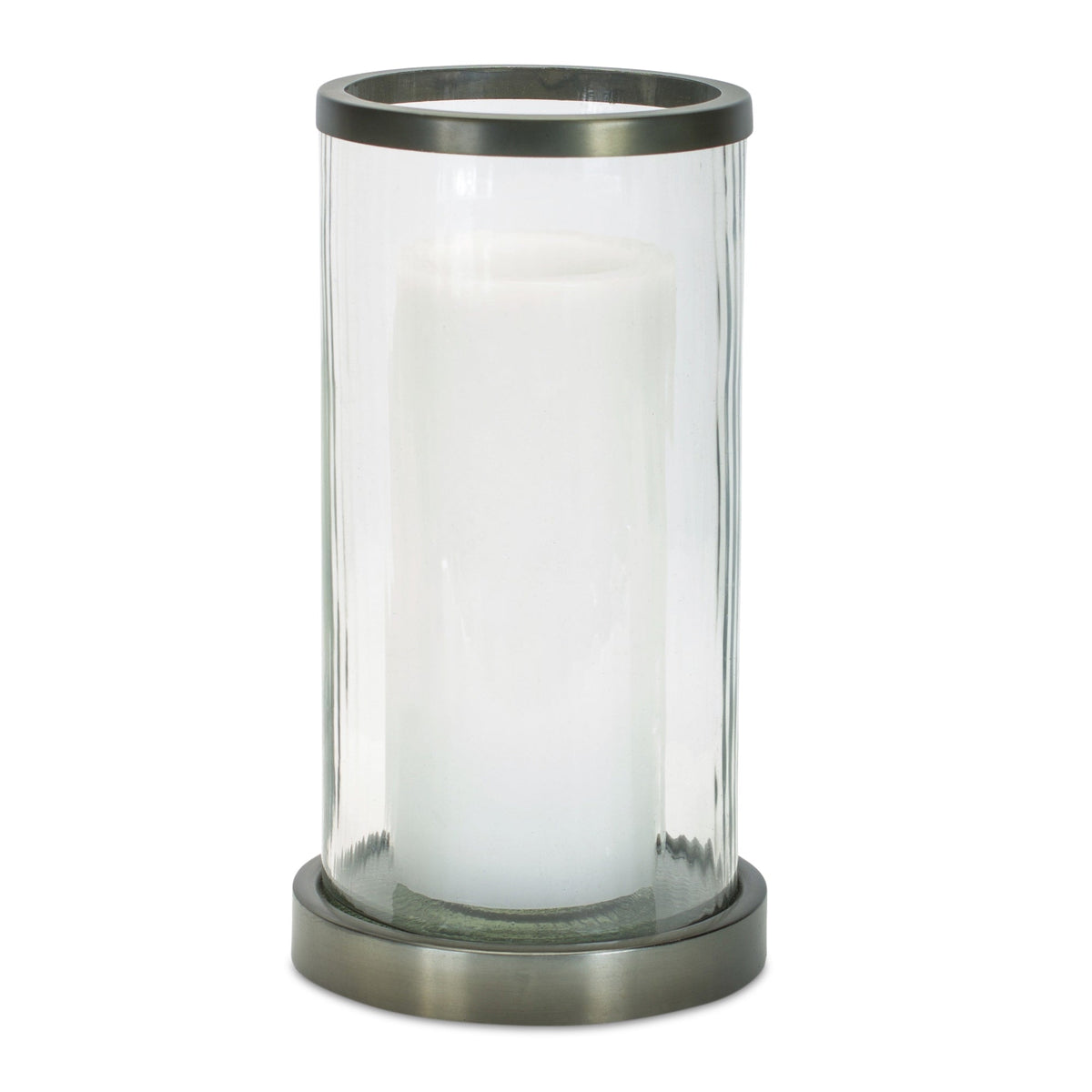 Wavy Glass Hurricane Candle Holder