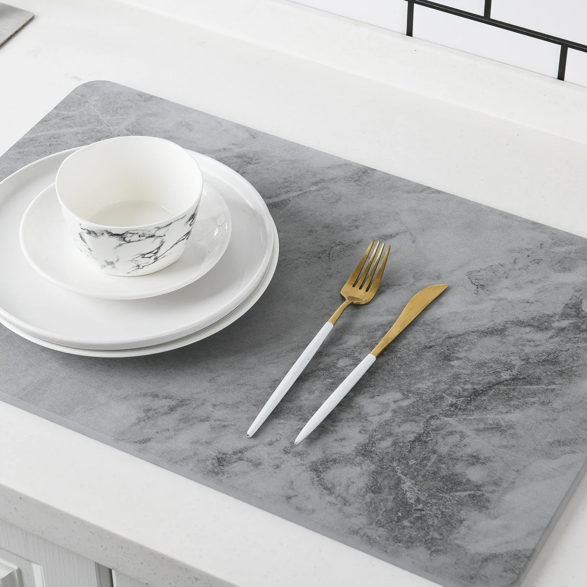 4 Colors! - 24'' x 15'' Diatomaceous Quick Drying Stone Bath Mat