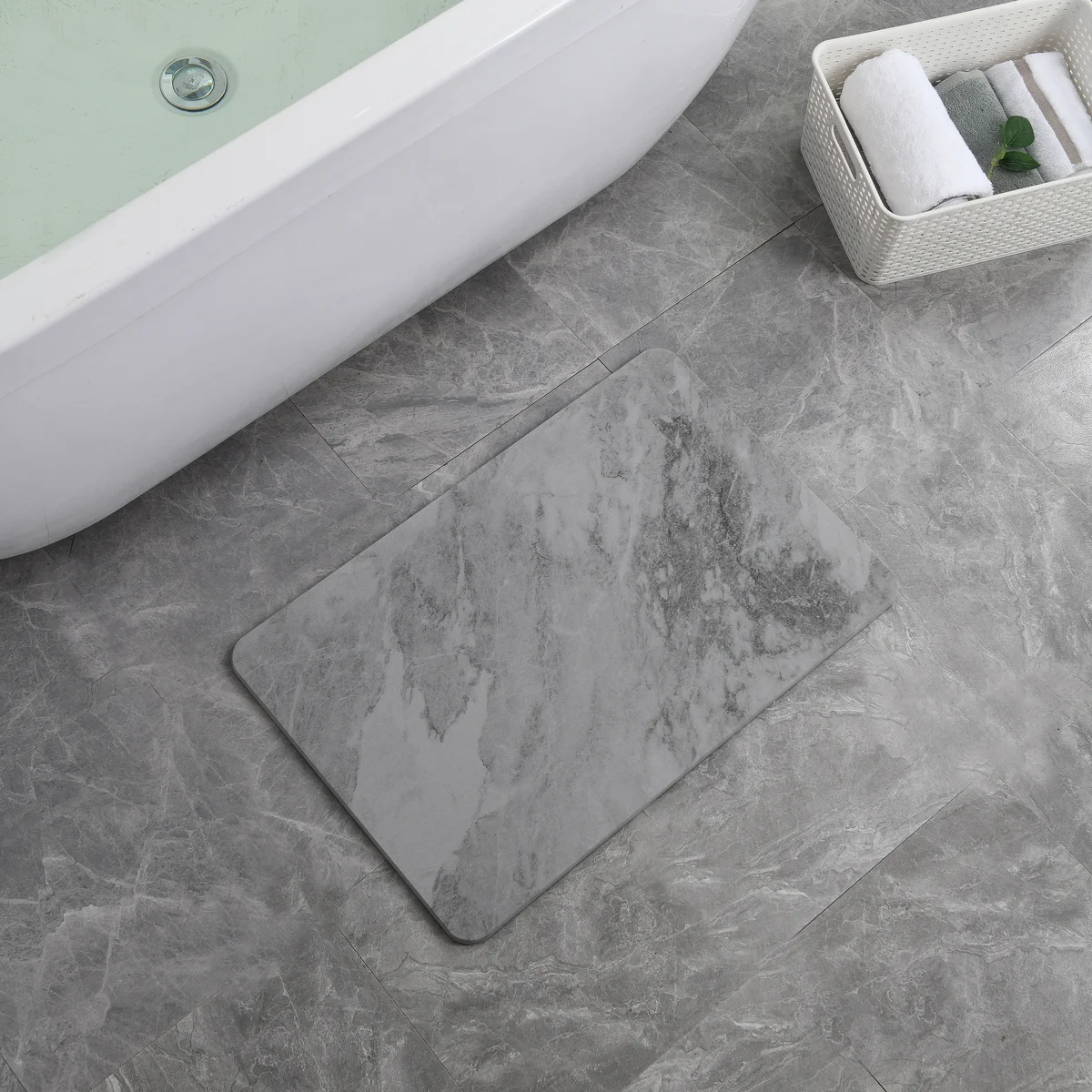 4 Colors! - 24'' x 15'' Diatomaceous Quick Drying Stone Bath Mat