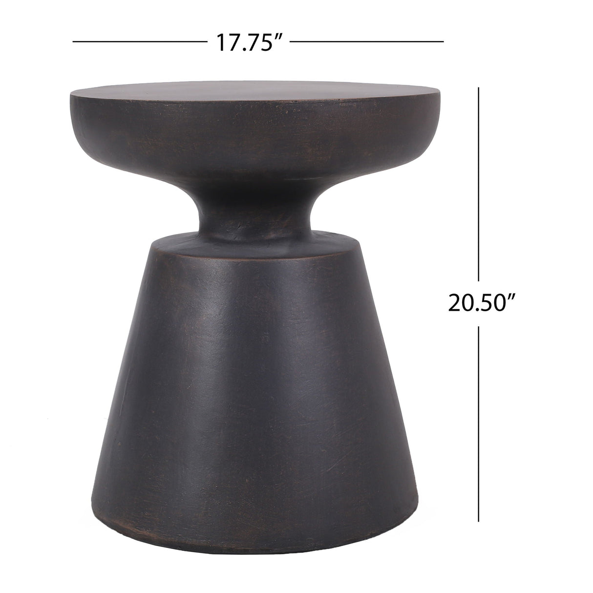 Outdoor Lightweight Concrete End Table With Half Sphere Top - Copper - Best Buy Furniture