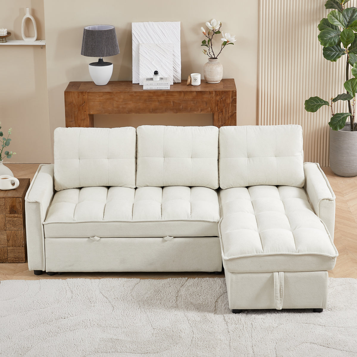 71.3" Reclining Sofa Bed with USB Ports
