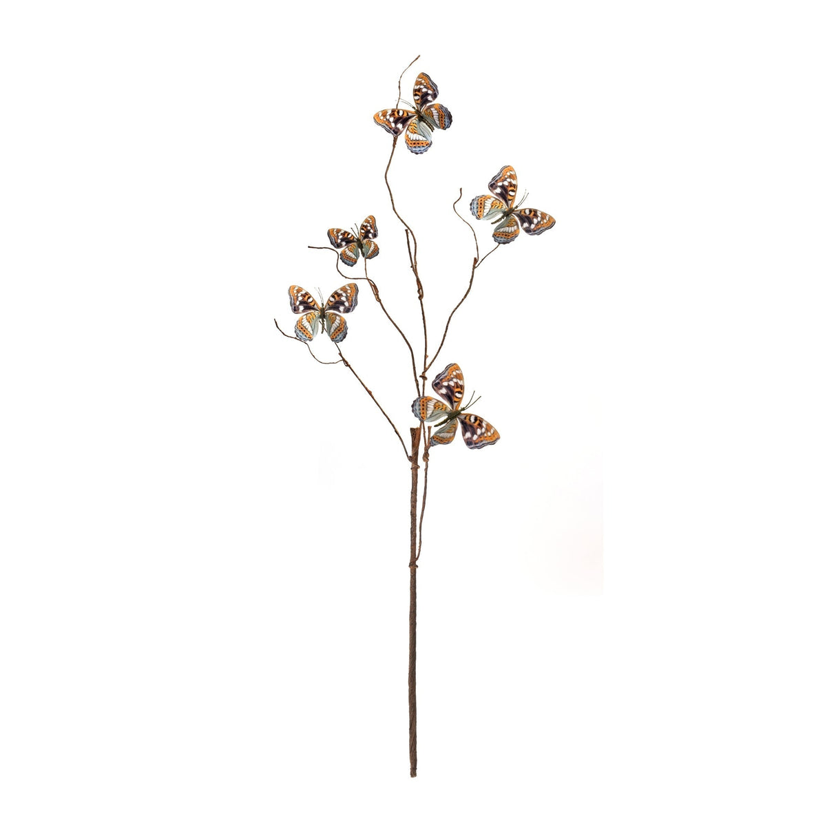 Blue and Orange Wire Butterfly Spray (Set of 6)