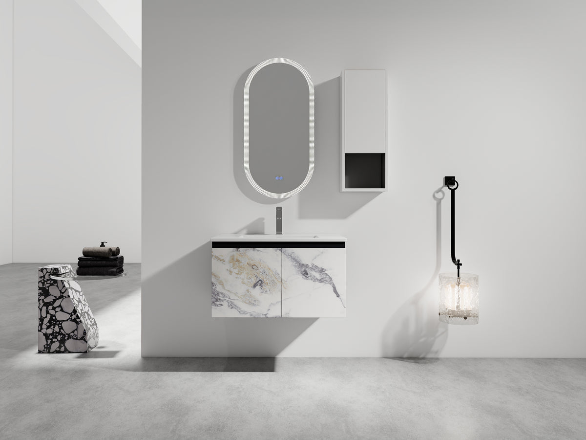 12" Bathroom Side Cabinet with Soft Close Doors