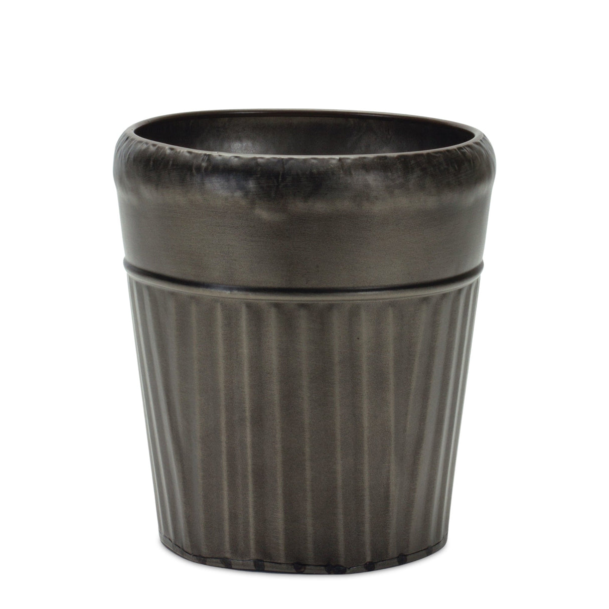 Pewter Metal Planter with Tapered Design (Set of 3)