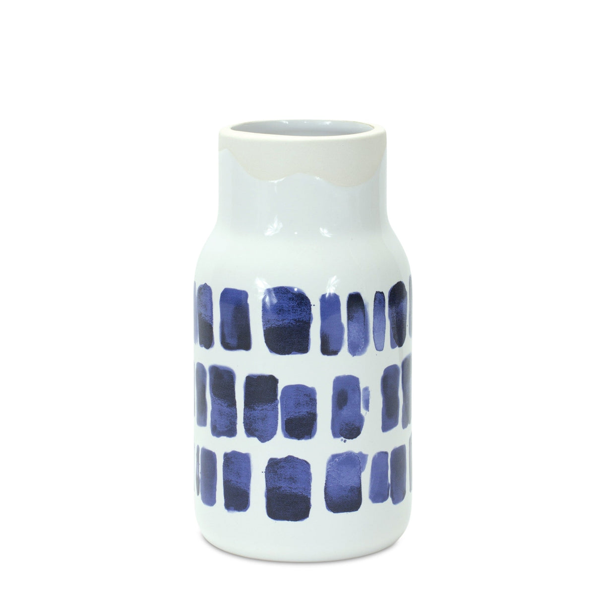 Two-tone tie dye design ceramic vase (set of 2)