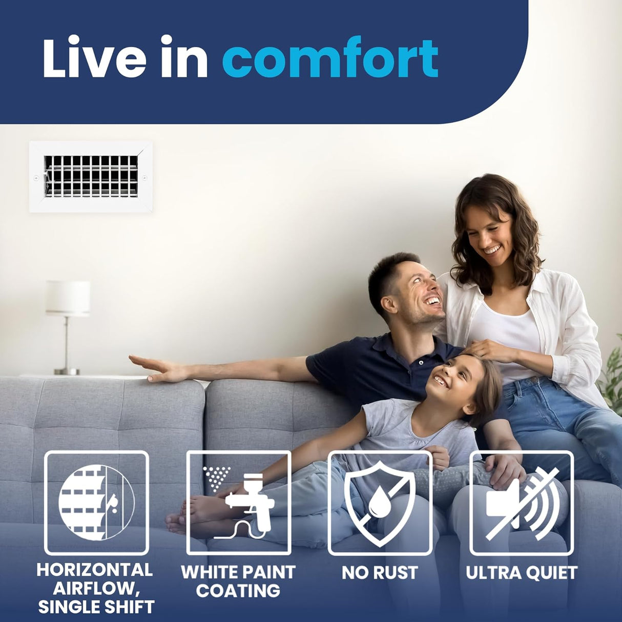 AC Register Vent Cover 8X4 Inch - Box of 16