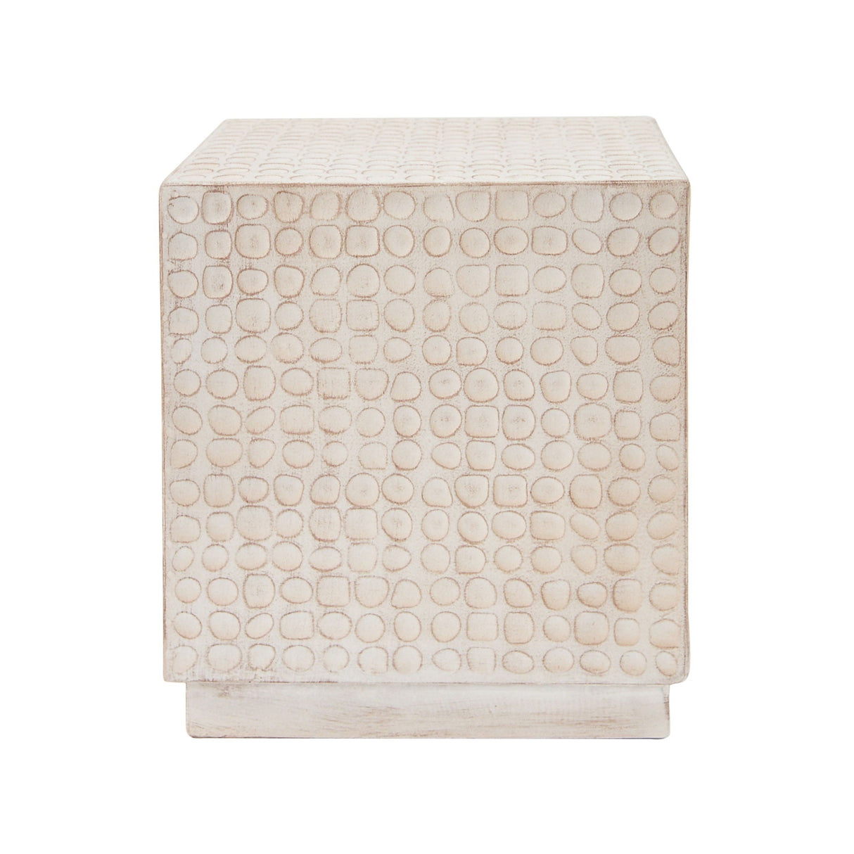 Chic Modern Mgo Cube Side Table With Fluted Design - Antique Brown - Best Buy Furniture