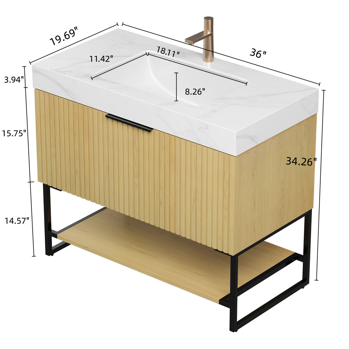YOLAN 36" Bathroom Vanity & Sink