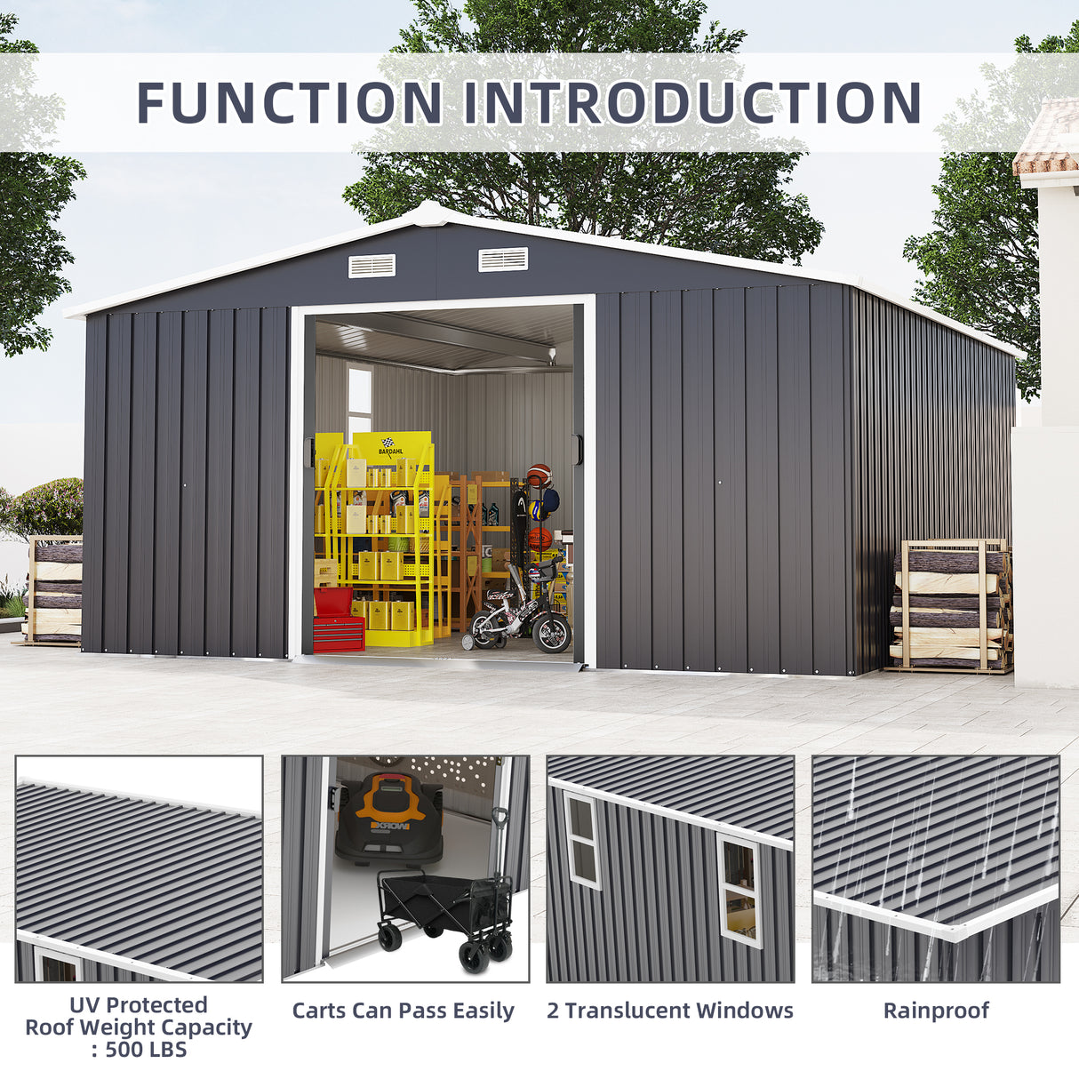Campcraft 10x12ft Color Steel Plate Storage Shed