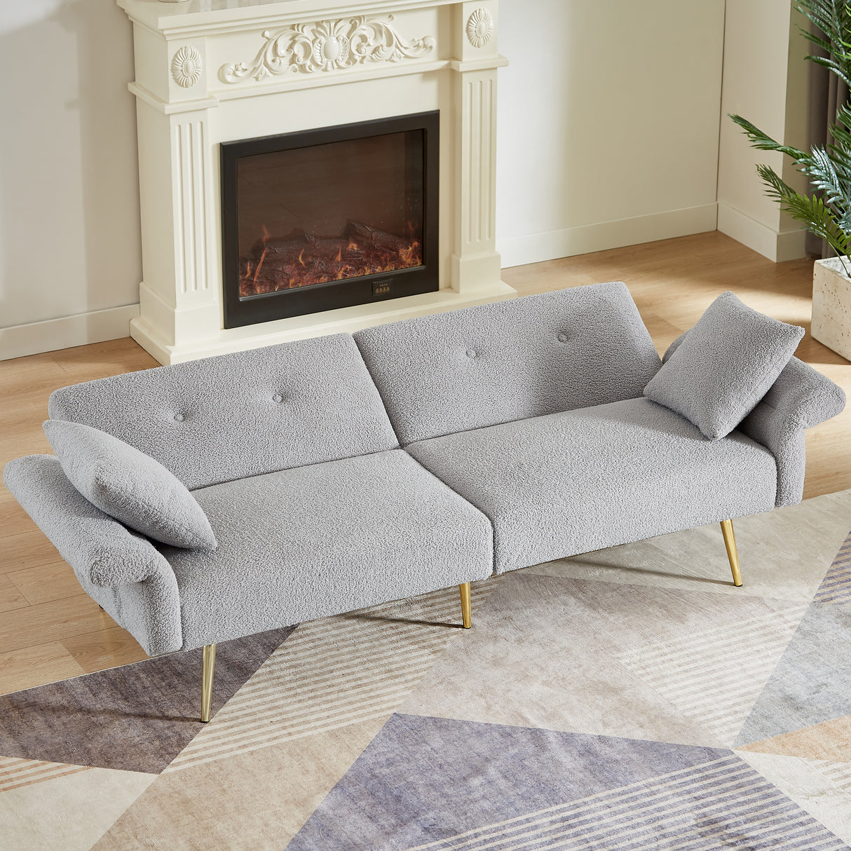 Modern Teddy Upholstered Accent Loveseat Sofa