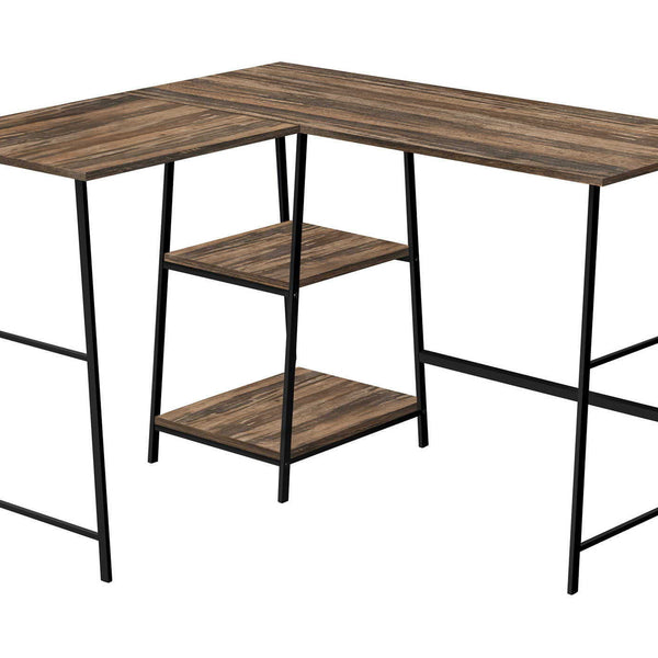 Computer Desk, Home Office, Corner, Storage Shelves, L-Shape, Work, Laptop, Contemporary, Modern - Brown - Best Buy Furniture