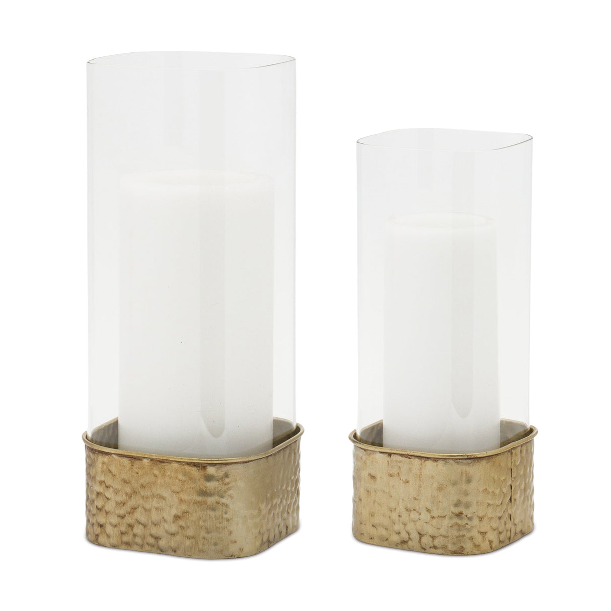 Hammered-Metal-Candle-Holder-(Set-of-2)-Candle-Holders