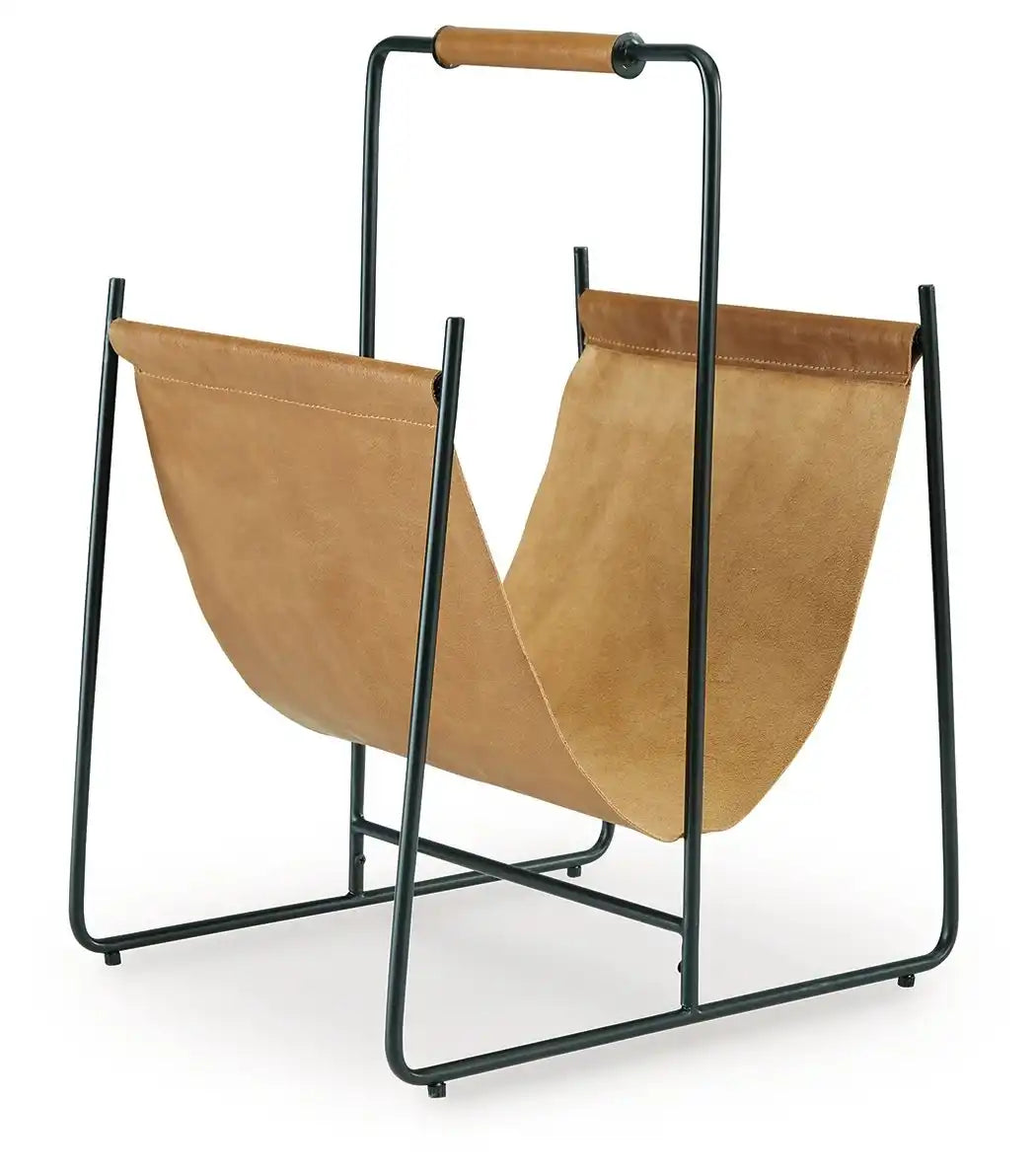 Faronworth - Magazine Rack - Brown / Black - Best Buy Furniture