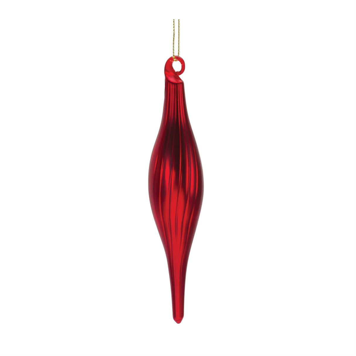 Ribbed Glass Finial Ornament (Set of 12)