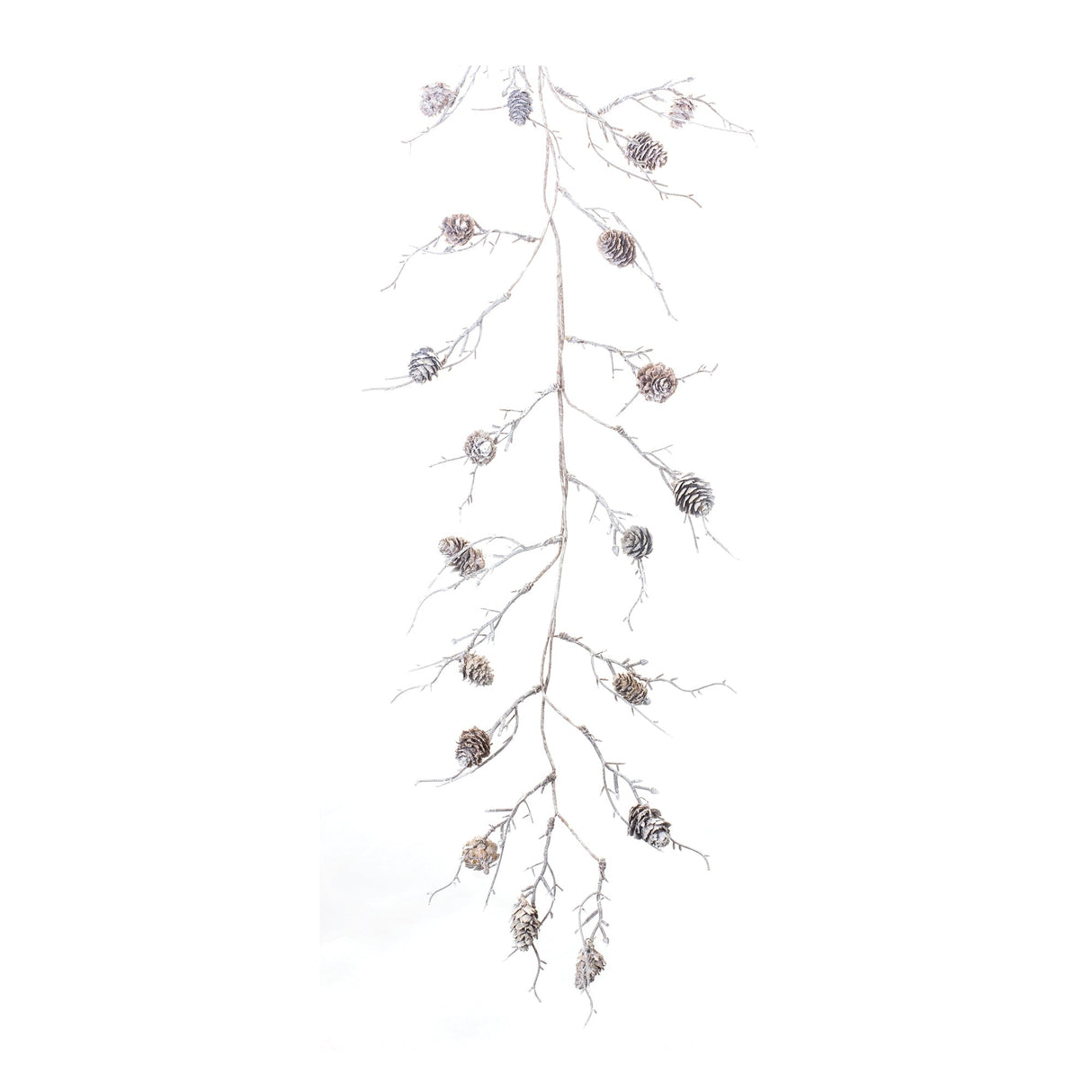 Flocked-Pinecone-Twig-Garland-(Set-of-2)-Christmas-Decor