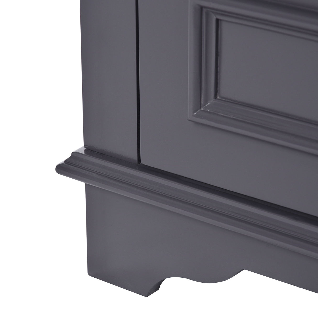 Bathroom Vanity With Ceramic Sink Combo, Modern Freestanding Storage Cabinet With Silver Handles