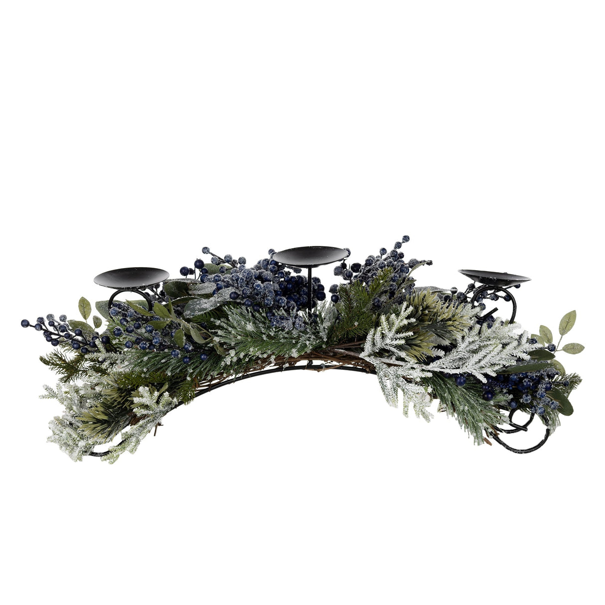 Frosted Pine Blueberry Centerpiece Candle Holder 31"H