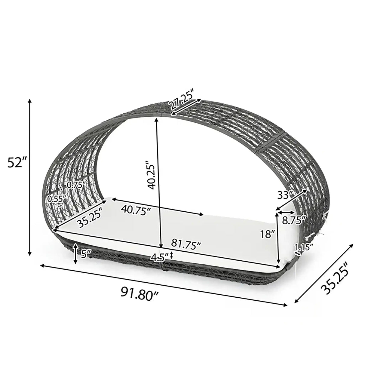 Abigal - Outdoor Wicker Daybed With Cushion - Best Buy Furniture