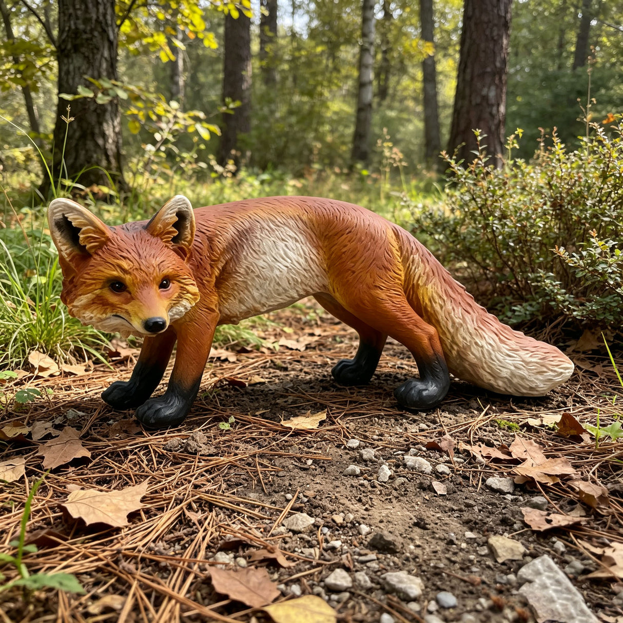 19.69" Long Realistic Red Fox Statue