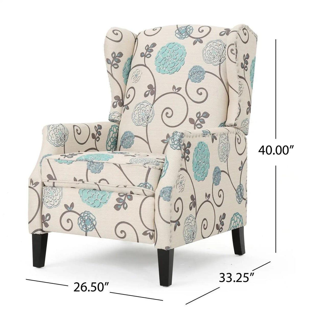 Westeros Wing Back Fabric Upholstered Recliner - Best Buy Furniture