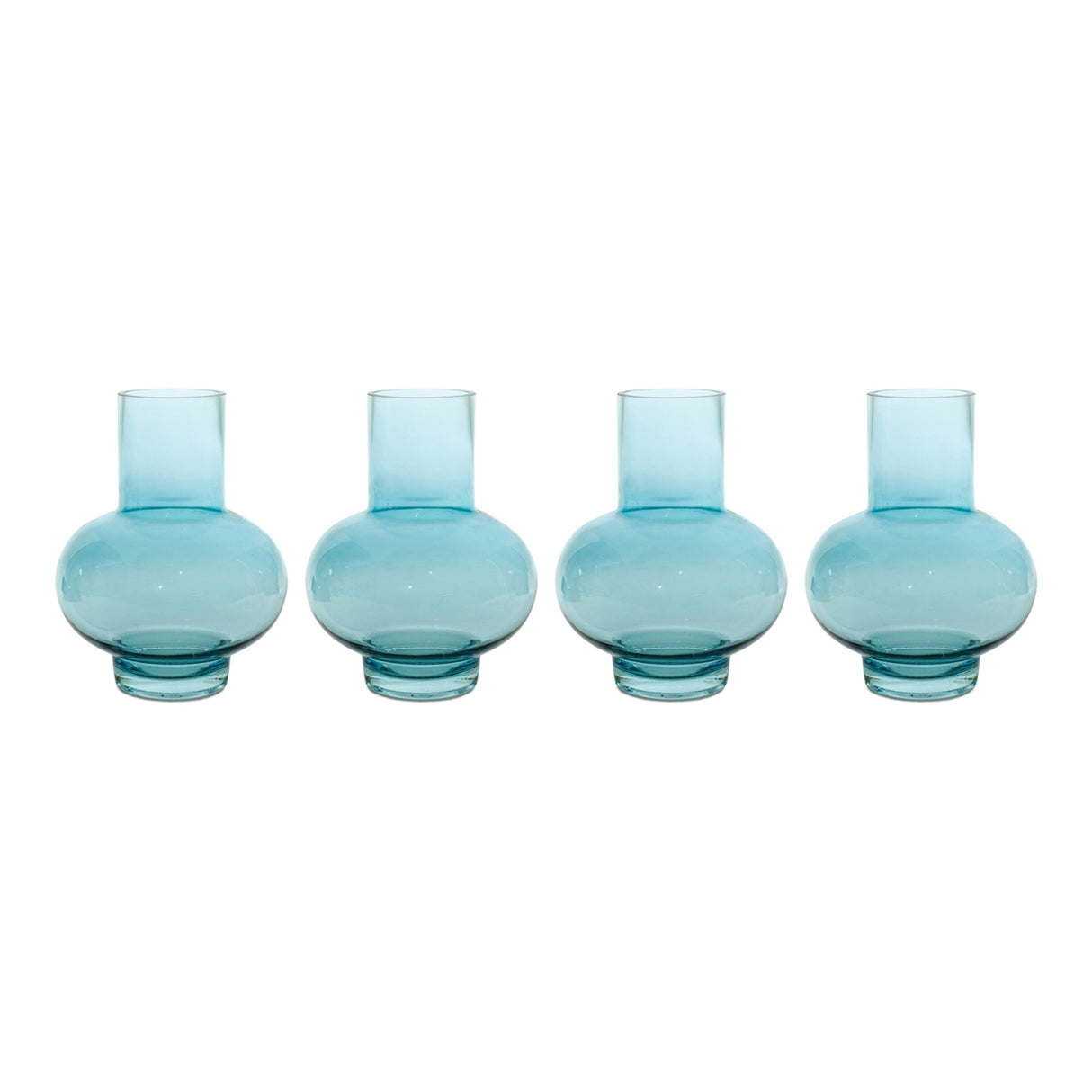 Blue Glass Vase (Set of 4)