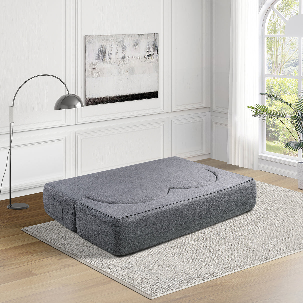 Folding Sofa Bed - Convertible Teddy Bear Fabric Sleeper