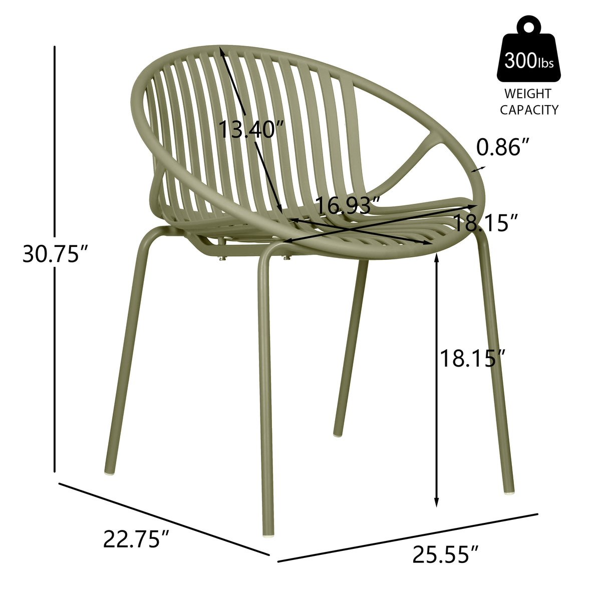 7 Pieces Outdoor Modern Metal and Polypropylene Dining Set
