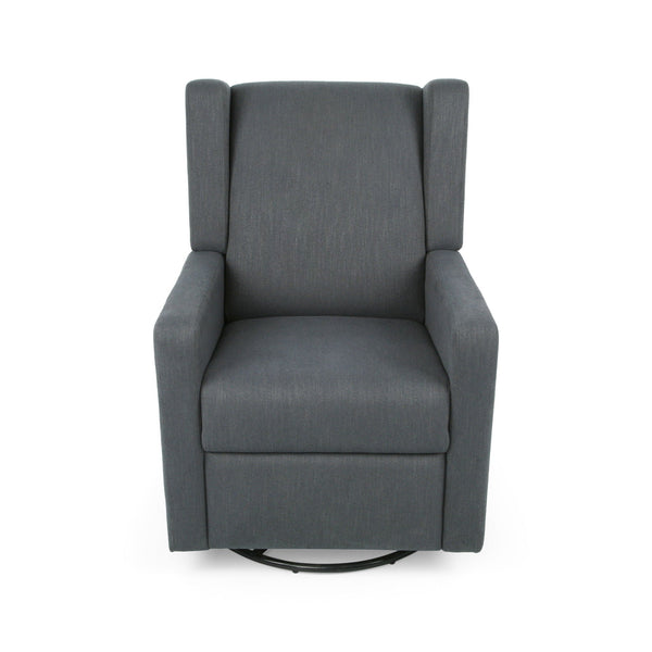 Landau Contemporary Fabric Upholstered Swivel Recliner - Best Buy Furniture