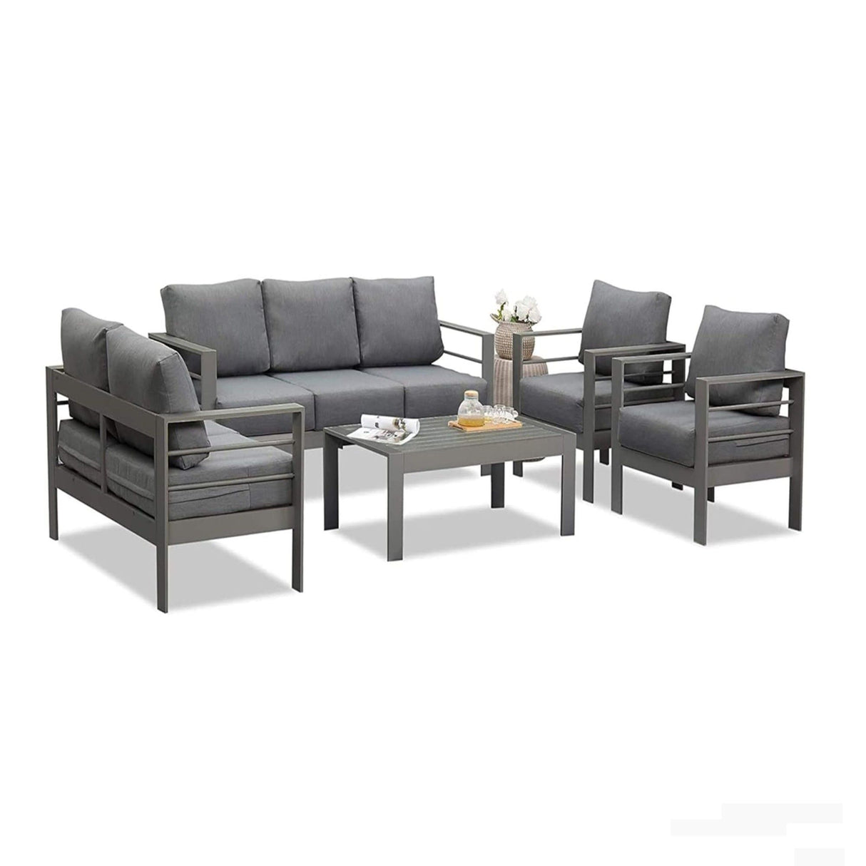 All-Weather Patio Sofa With Cushions, 3 Seat Outdoor Couch