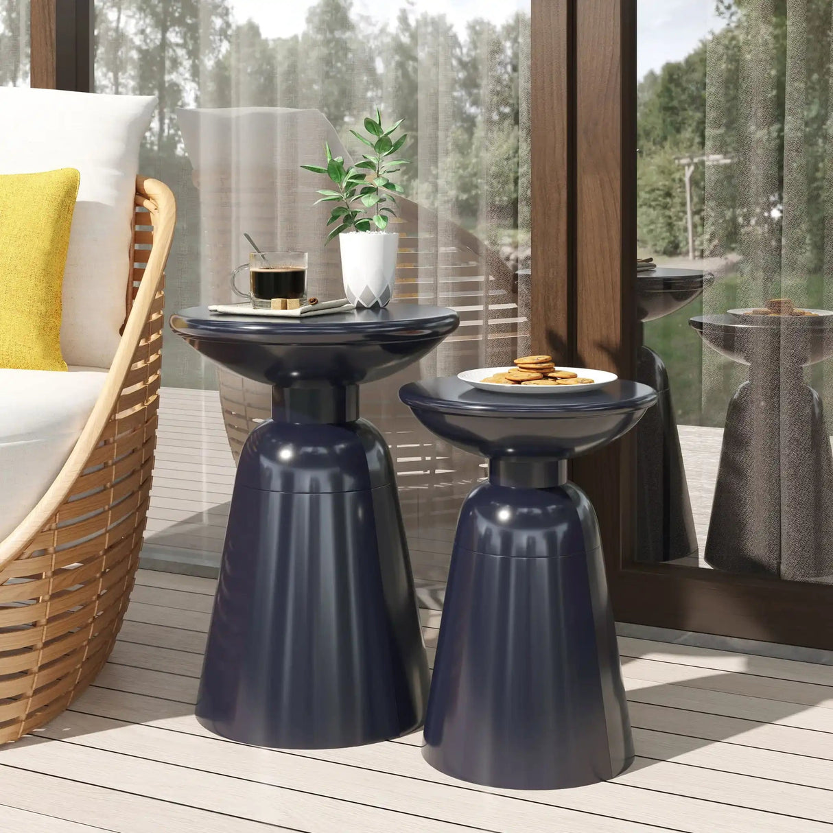 Serenita - Outdoor Side Tables With Flared Design (Set of 2) - Best Buy Furniture