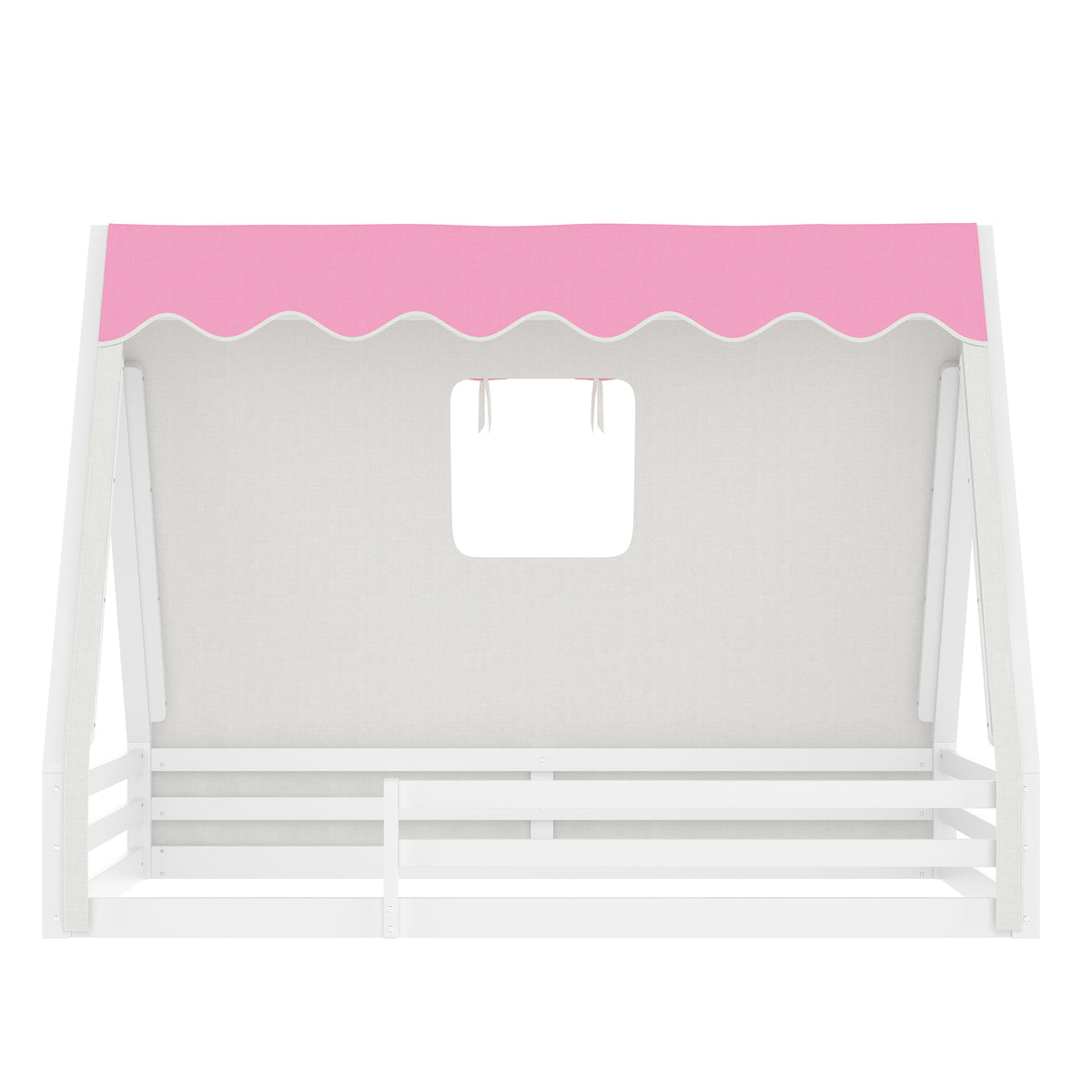 Full Size House Floor Bed with Tent and Light