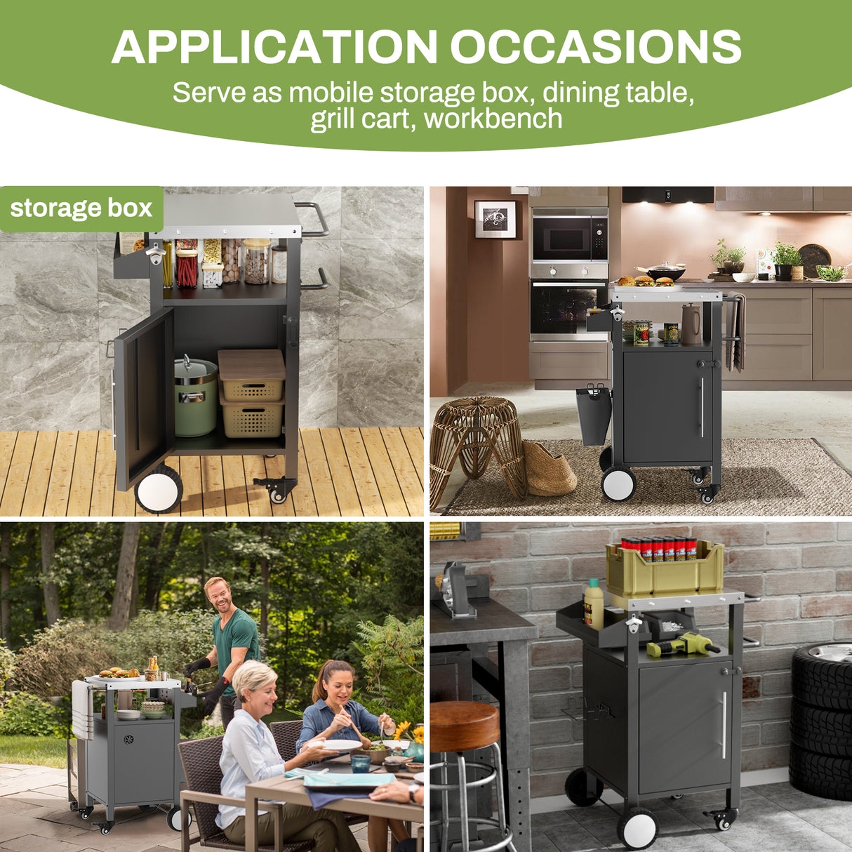 Outdoor Grill Cart with Patio Furniture and Storage