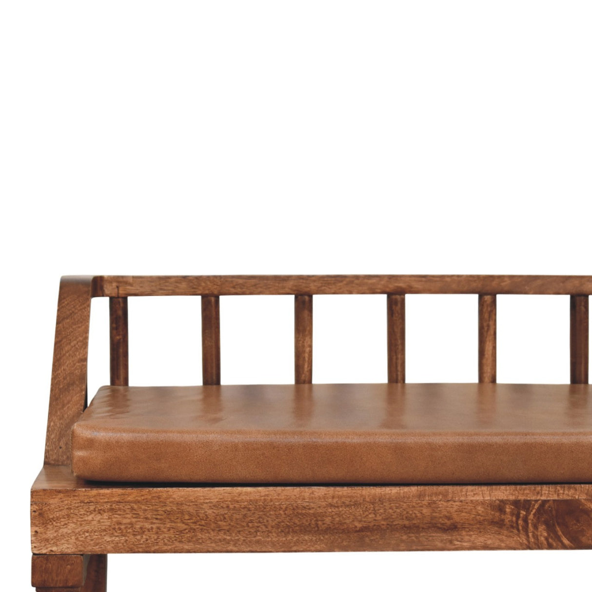 Artisan Furniture Solid Wood Bordeaux Leather Bench