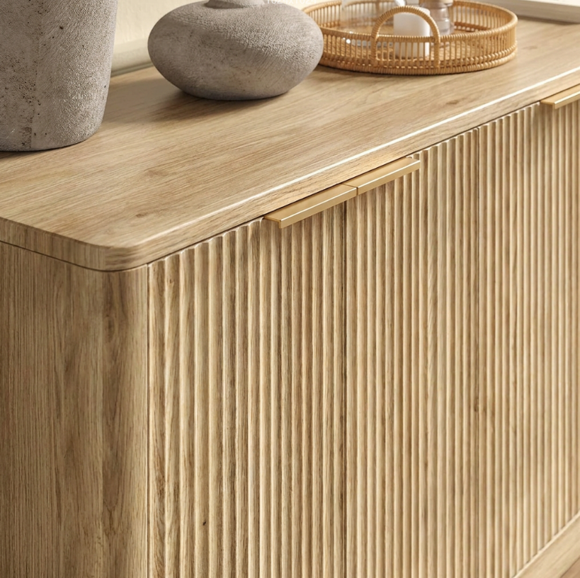 Natural Wood Sideboard Cabinet Farmhouse Buffet Cabinet