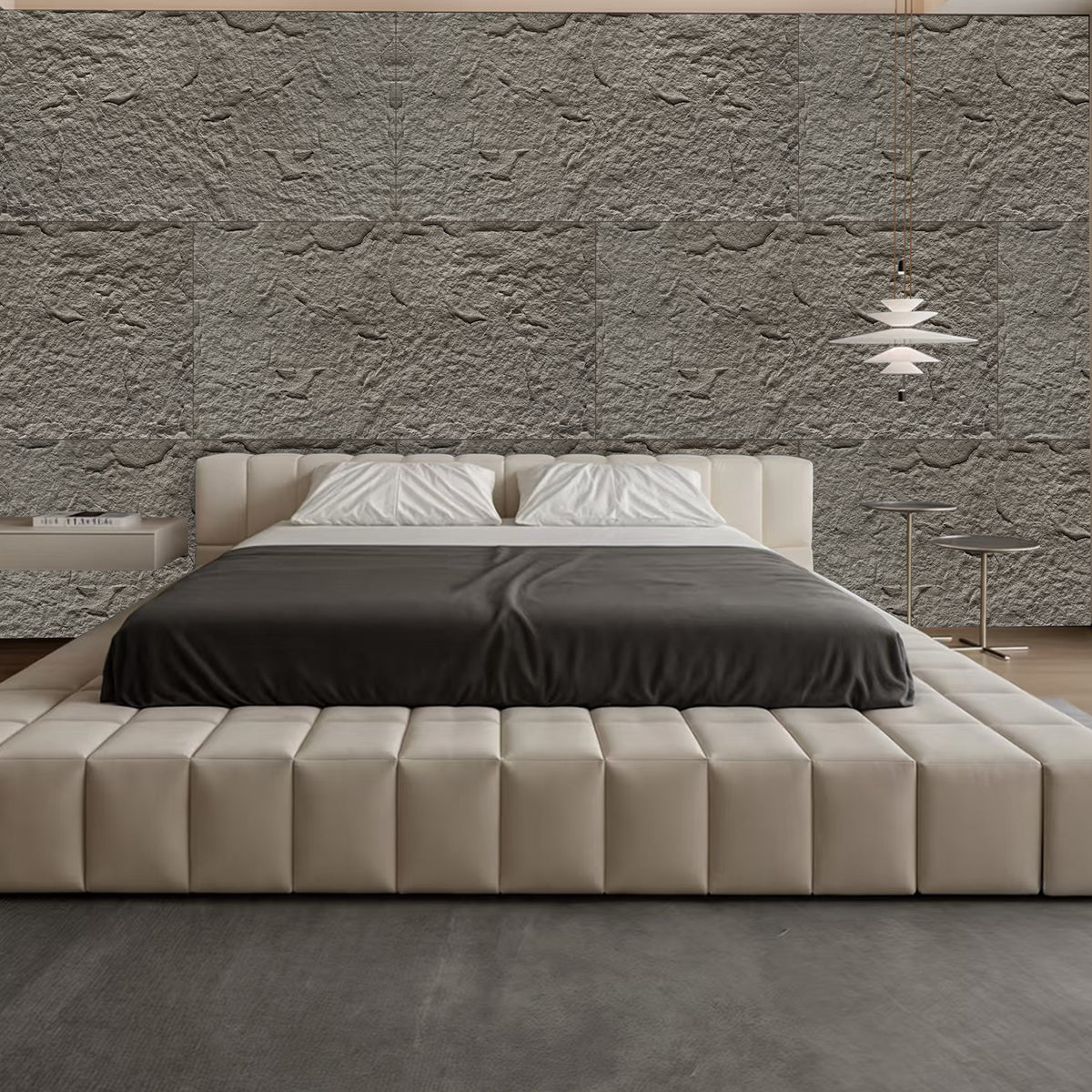 3D Faux Stone Wall Panels, 6 PCS PU Wainscoting Panel