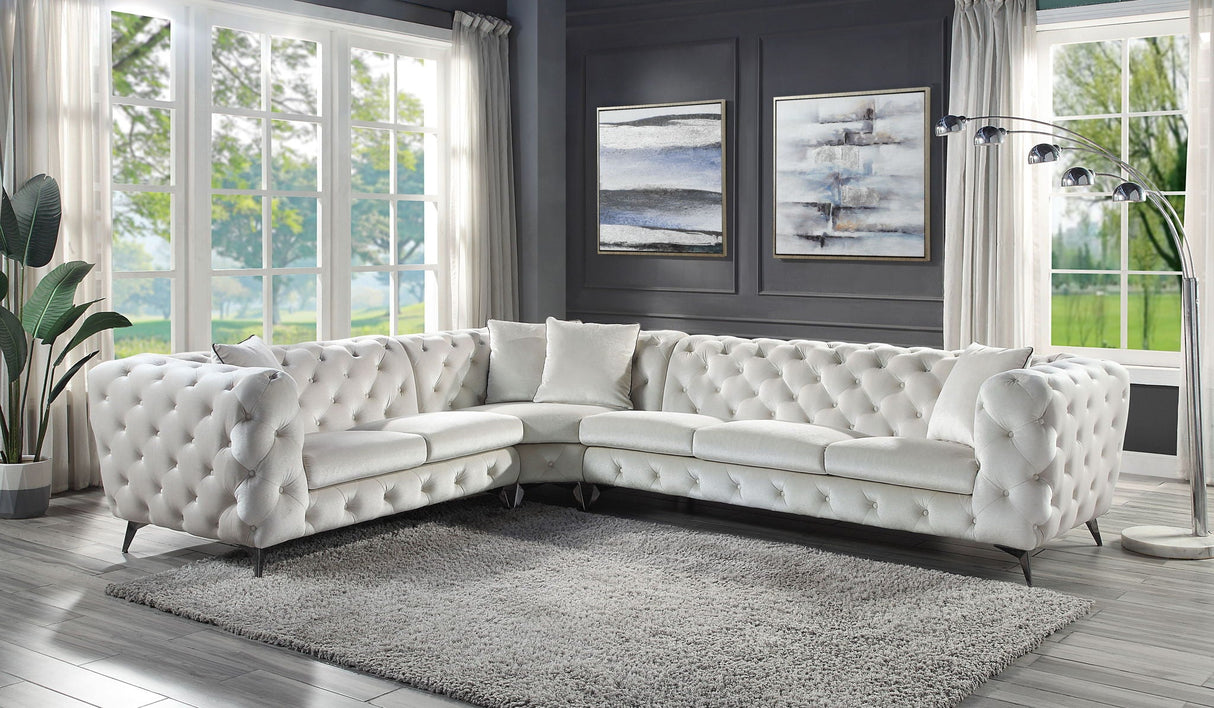 Atronia - Sectional Sofa With 4 Pillows - Beige - Best Buy Furniture