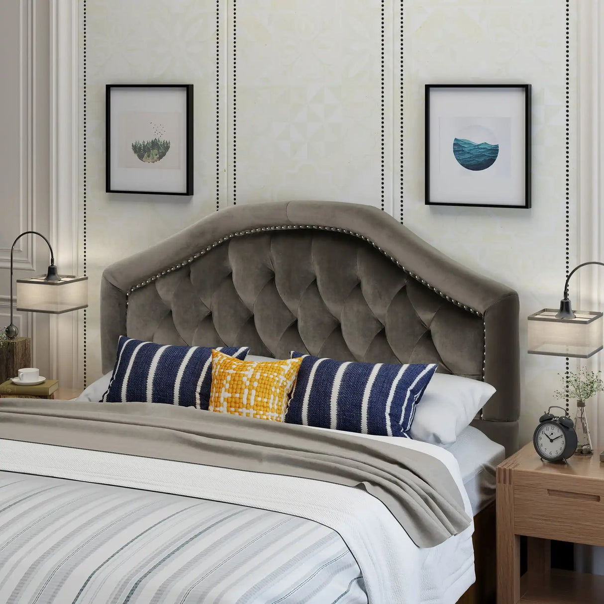 Kaarina - Contemporary Tufted Fabric Headboard - Best Buy Furniture