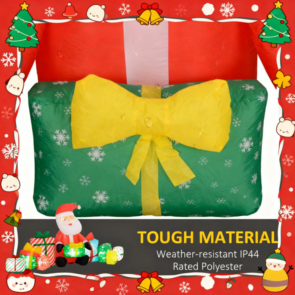 Inflatable Santa Claus And Gift Boxes Outdoor Display