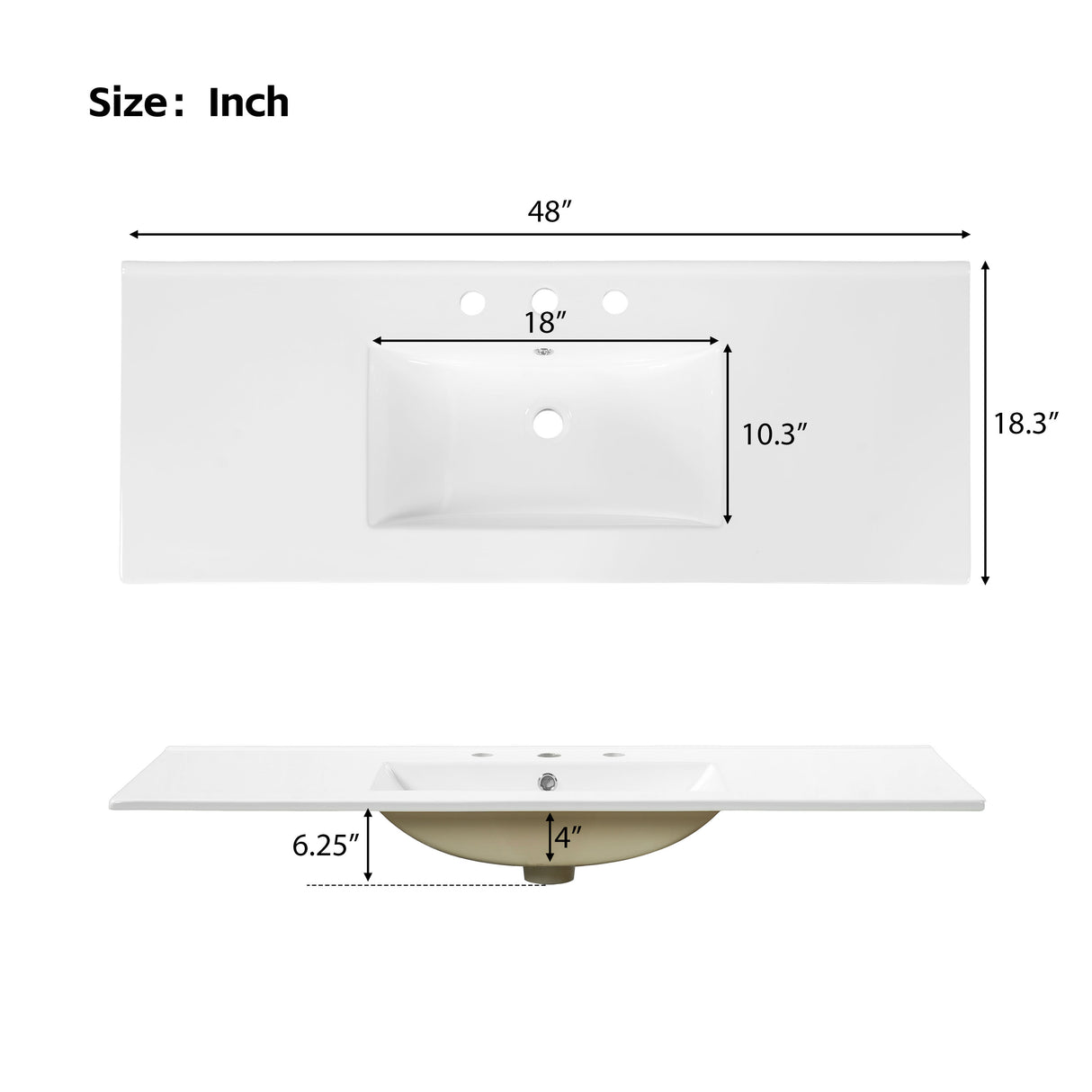 48-Inch Natural Rattan Bathroom Vanity