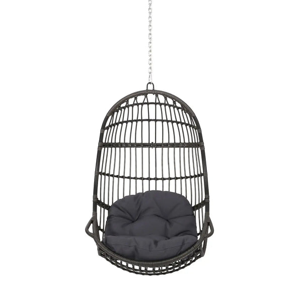Rustic Hanging Basket Chair With Cushion - Best Buy Furniture