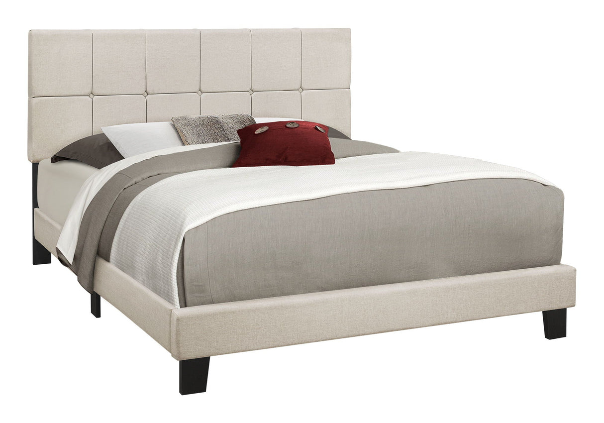 Queen Size Bed, Upholstered, Transitional - Beige - Best Buy Furniture