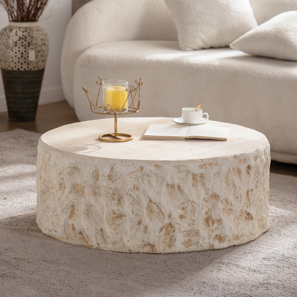 MgO Mid-Century Round Centre Coffee Table