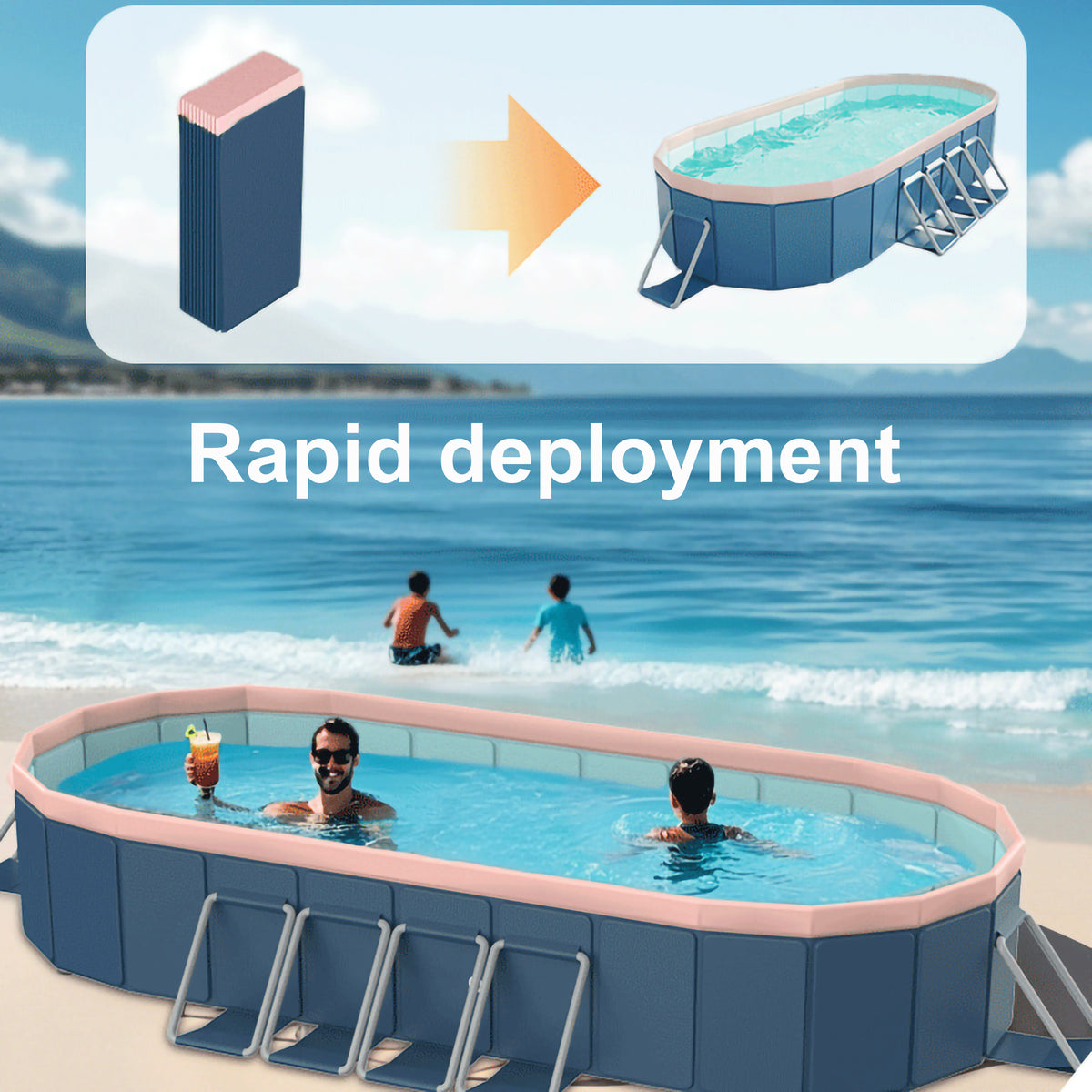 3.65m PVC Folding Pool – Not Inflatable