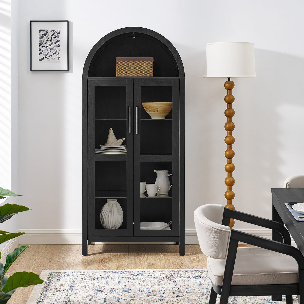 High Arched Storage Cabinet with LED Light